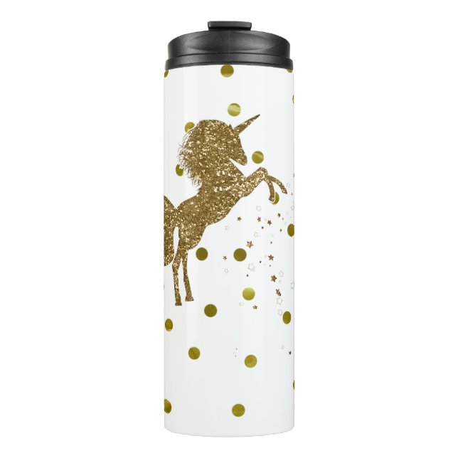 Termo Purpurina de oro Unicornio y estrellas Sparkle Gir (Anverso)