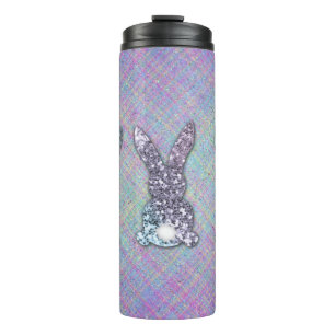 Termo Purpurina De Pascua Pastel Glam Bunnies En Plaid