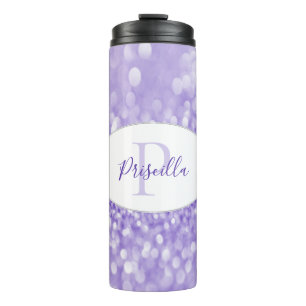 Termo Purpurina morado personaliza el Tumbler térmico