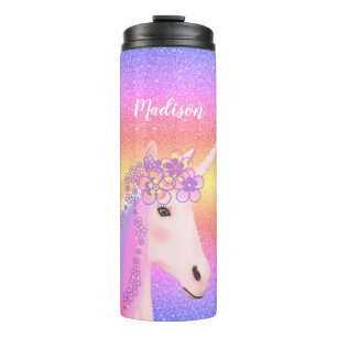Termo Purpurina personalizada Unicorn Rainbow Kids