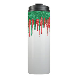 TERMO PURPURINA ROJO BLANCO VERDE DE TEXTURA BORRACHA