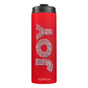 Termo Purpurina Sparkle Diamond Navidades JOY Nombre per