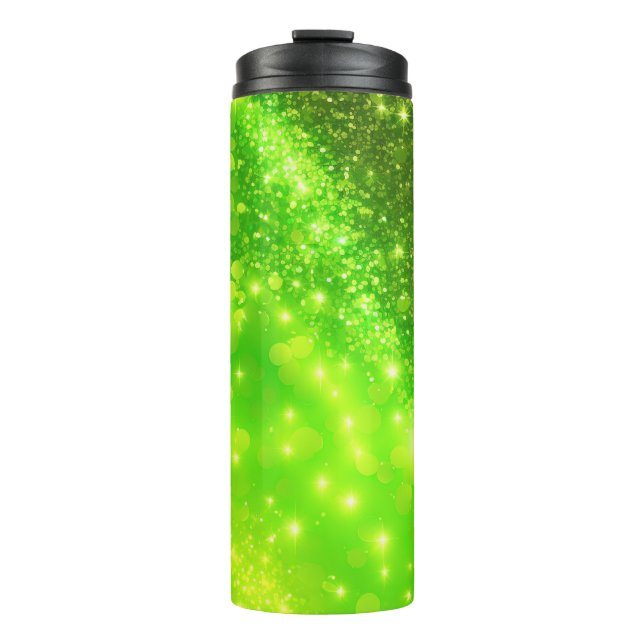 Termo Purpurina Verde Lime Tumbler térmico holográfico 1 (Anverso)