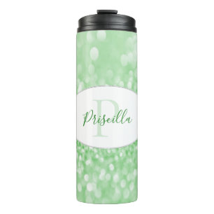 Termo Purpurina verde Personaliza el Tumbler térmico