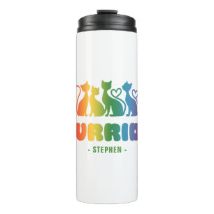 Termo Purride - Silhouette de gato arco iris LGBTQ+ Pun