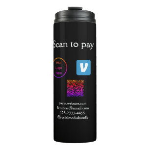 Termo Q R código venmo scan para pagar añadir logotipo m