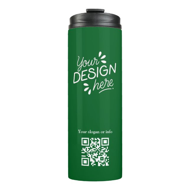 Termo QR Code Custom Logo Green Thermal Tumbler (Anverso)