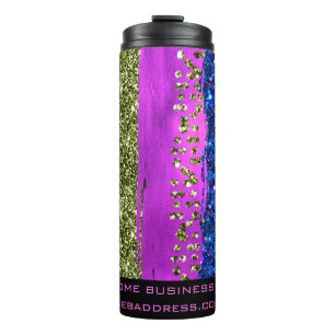 Termo *~* QR SWAG Moda arcoiris Purpurina de impresión 