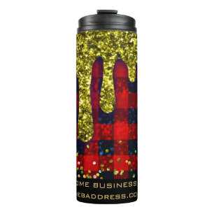 Termo *~* QR SWAG Navidades Rústicos Purpurina Red Plaid