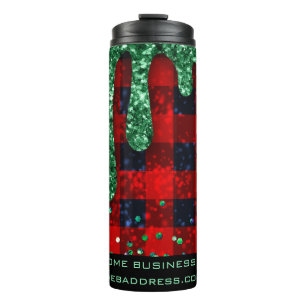 Termo *~* QR SWAG Navidades Rústicos Purpurinas verdes 