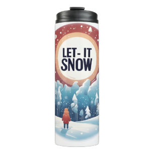 Termo Que nieve con bello paisaje vintage