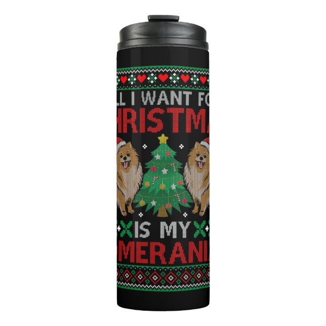 Termo Quiero Navidades Es Mi Regalo De Navidad Pomerania (Anverso)