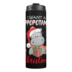Termo Quiero un hipopótamo para Navidad Hippo de Navidad