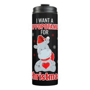 Termo Quiero un hipopótamo para Navidad - Xmas Hippo