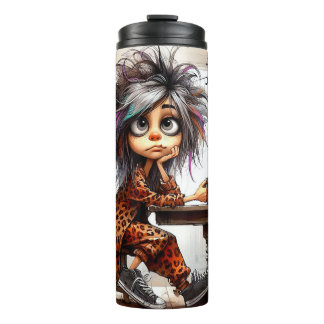 Termo Quirky Coffee Lady Lunes Vibe Thermal Tumbler