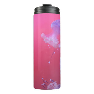 Termo Quirky Jellyfish en el agua rosada