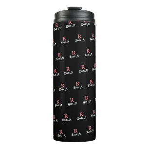 Termo R personalizado Monograma rosa Sellado negro