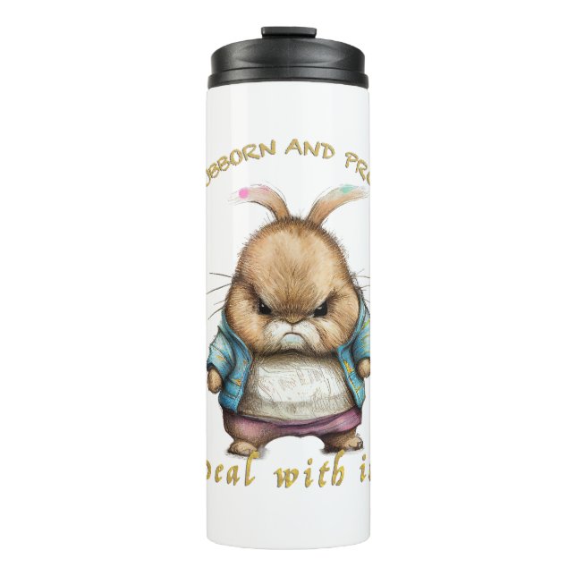 Termo Rabbit Stubborn Deal With It Cuadrible Adorable Fu (Anverso)
