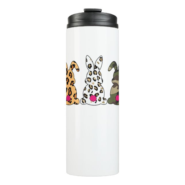 Termo Rabbits Bunnies Leopard Camouflage Feliz Pascua Da (Anverso)