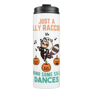 Termo Raccoon Dancing Halloween Fiesta de calabaza
