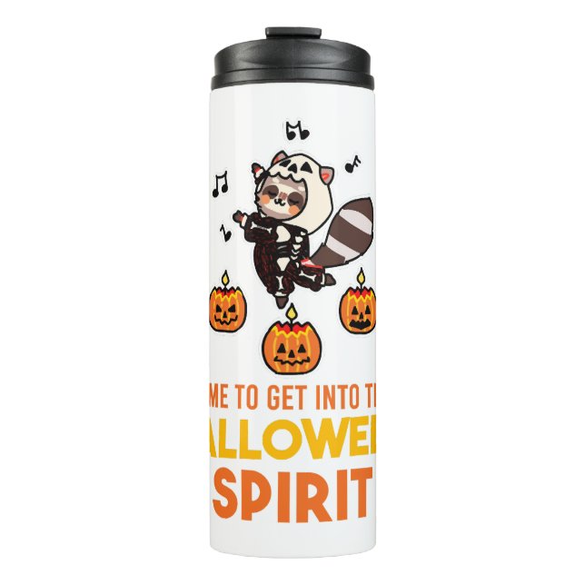 Termo Raccoon Spirit Halloween Fiesta de calabaza