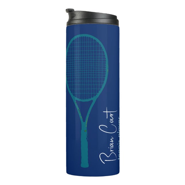 Termo Racquet de tenis Azul personalizado (Rotado hacia la derecha)