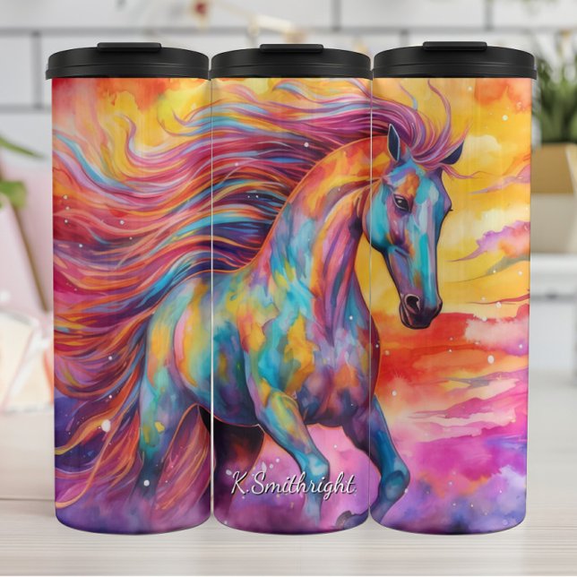 Termo Rainbow Horse Colorful Abstract Dreamscape (Subido por el creador)