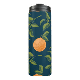 Termo Ramas de cítricos de Naranja de fondo oscuro