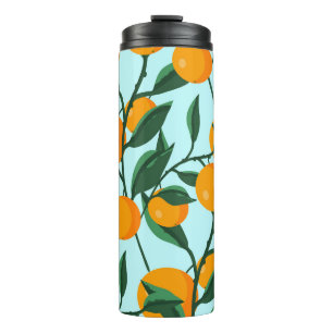 Termo Ramas de naranjas, huella vintage de cítricos.