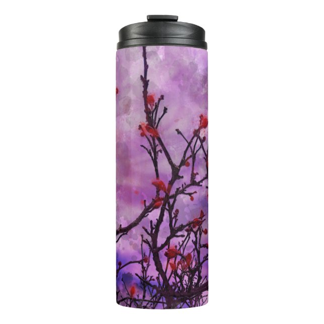 Termo Ramas Oscuras Con Color De Agua De Los Cubos Rojos (Anverso)