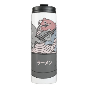 Termo Ramen de gato Kawaii