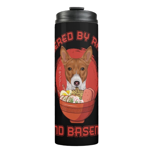 Termo Ramen Sushi Basenji Dog T-Shirt (Anverso)