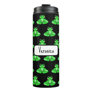 Termo Rana linda personalizada   Nombre en corazón