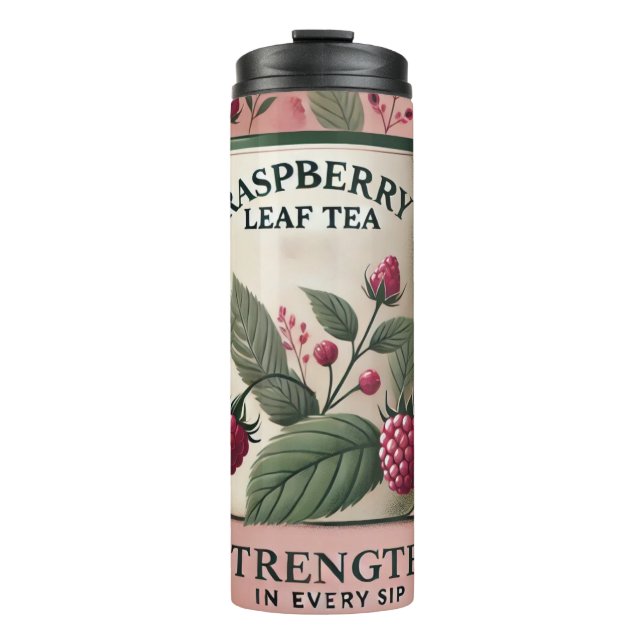 Termo Raspberry Leaf Tea Design AI art (Anverso)