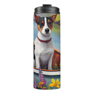 Termo Rat Terrier on a Paddle: Una aventura panorámica