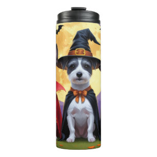 Termo Rat Terrier Perros Calabaza Halloween Graciosa