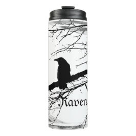 Termo Raven en blanco y negro