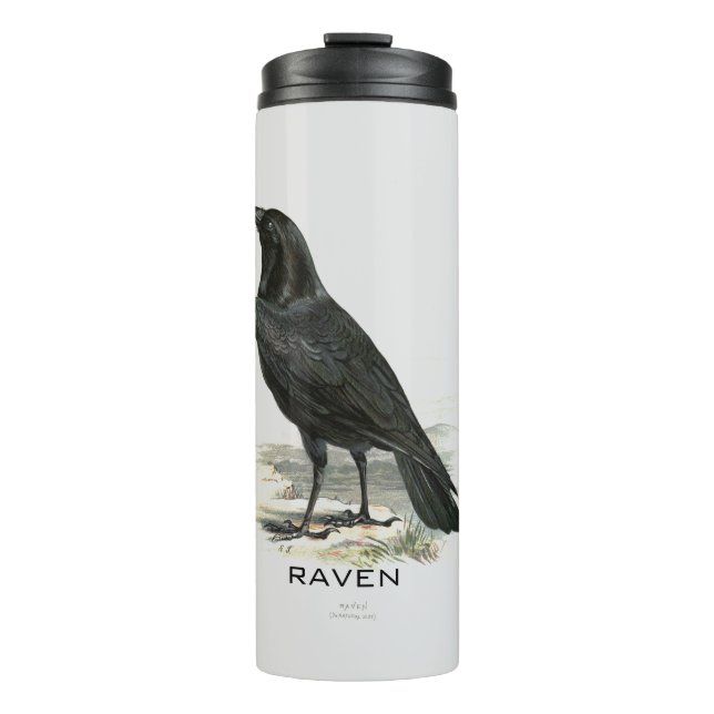 Termo Raven negro vintage personalizado (Anverso)