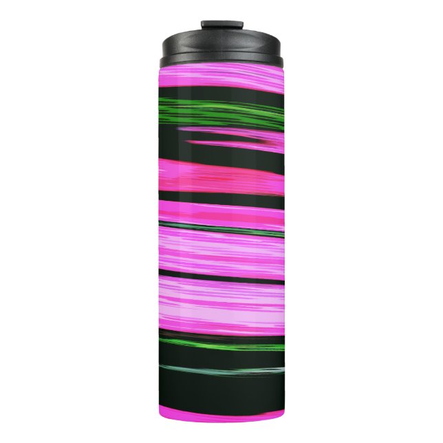 Termo Rayas abstractas rosadas y verdes 706 (Anverso)