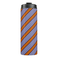 Rayas azul y blanca de la marina con naranja quema
