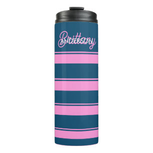 Termo Rayas Azules y Rosadas Personalizadas 