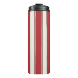 Termo Rayas Clásicas de Ratón Rojo, Blanco y Mocha