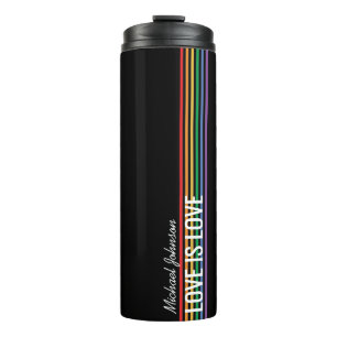 Termo Rayas de Arcoíris Personalizadas LGBT Personalizad
