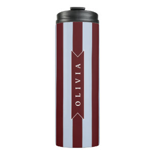 Termo Rayas de Cabaña Azules y Marrones Personalizadas C