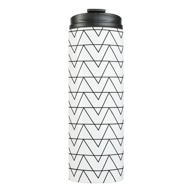 Termo Rayas de Chevron en Blanco y Negro (Anverso)