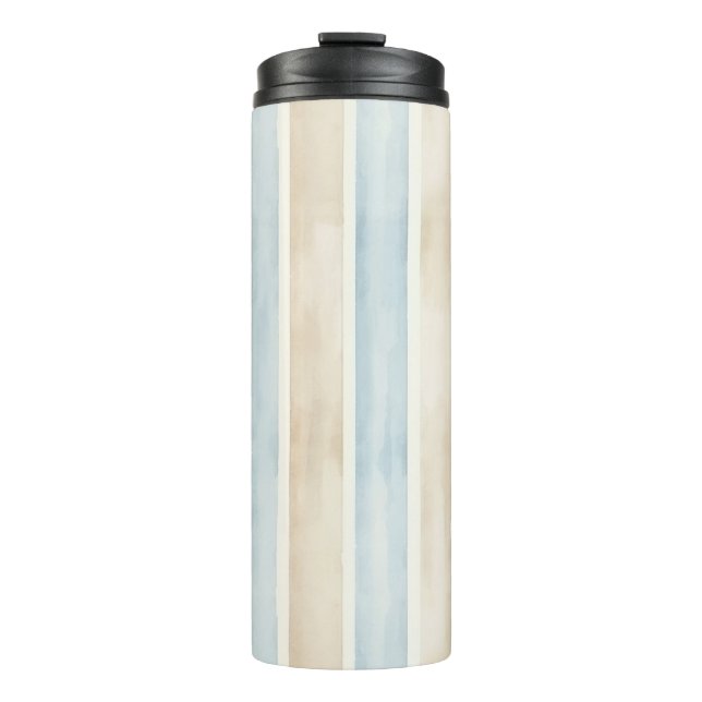 Termo Rayas de Crema Azul de Playa (Anverso)