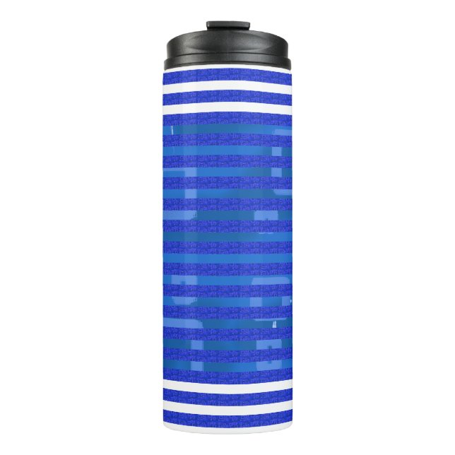 Termo Rayas Geométricas Blancas Azules Frías (Anverso)