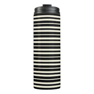 Termo Rayas horizontales minimalistas en blanco y negro