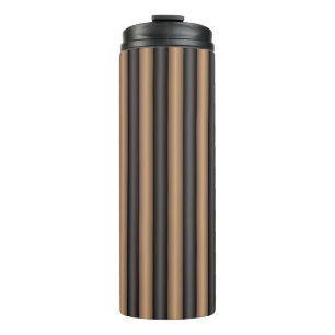 Termo Rayas Marrones Tostadas Modernas y Elegantes con P