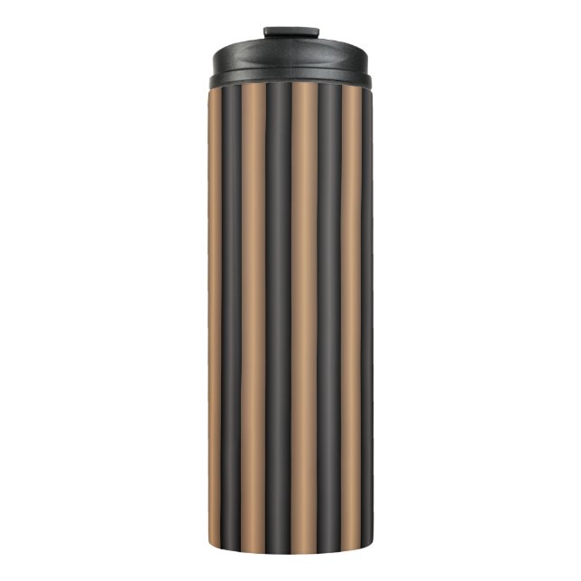 Termo Rayas Marrones Tostadas Modernas y Elegantes con P (Anverso)